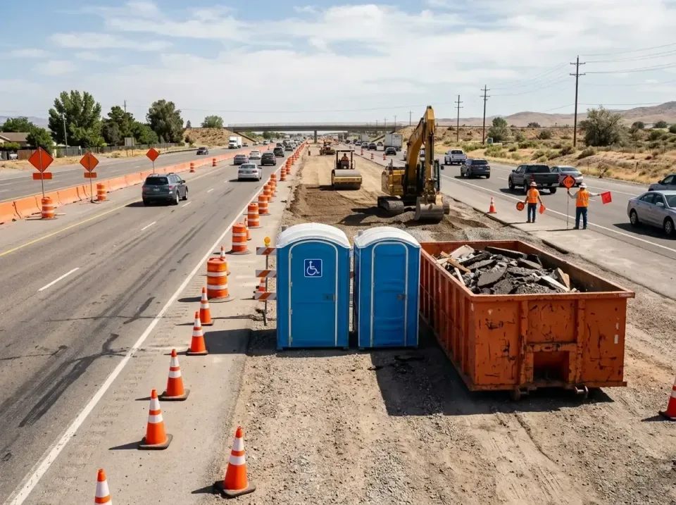 highway-road-construction-zone-005 — before and after result, Long Term Porta Potty Rental in Amarillo