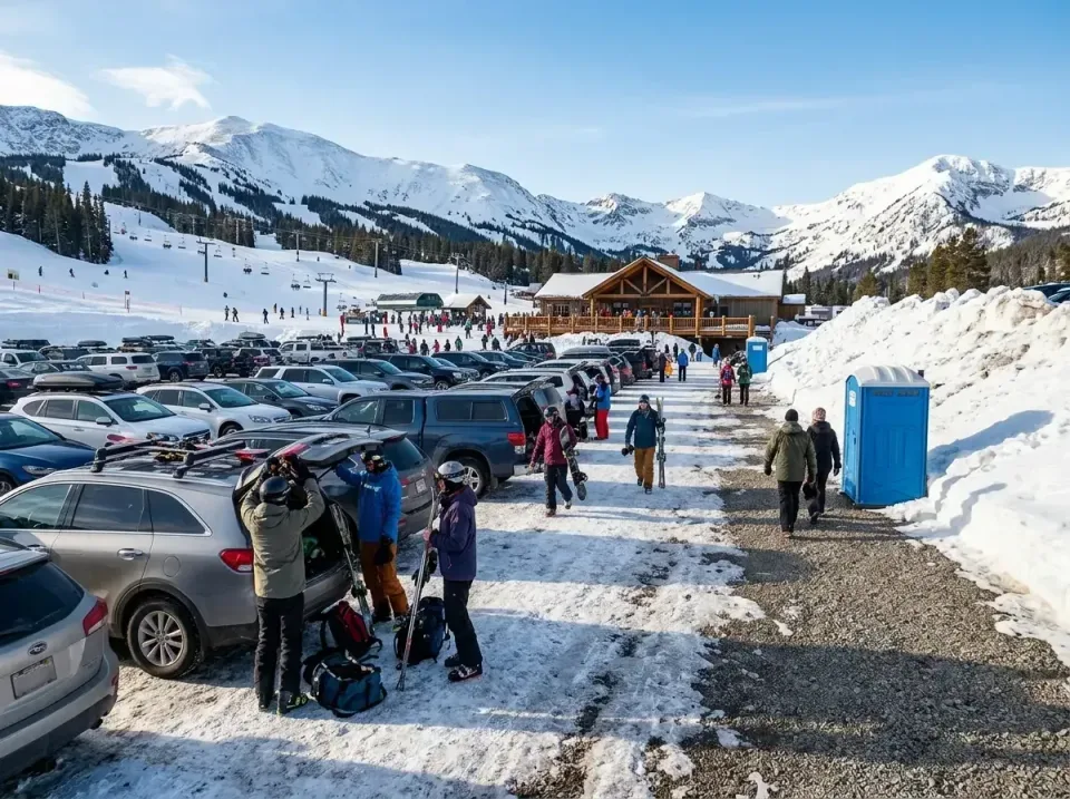 snow-ski-resort-parking-lot-a-009 — featured hero banner, Long Term Porta Potty Rental in Amarillo